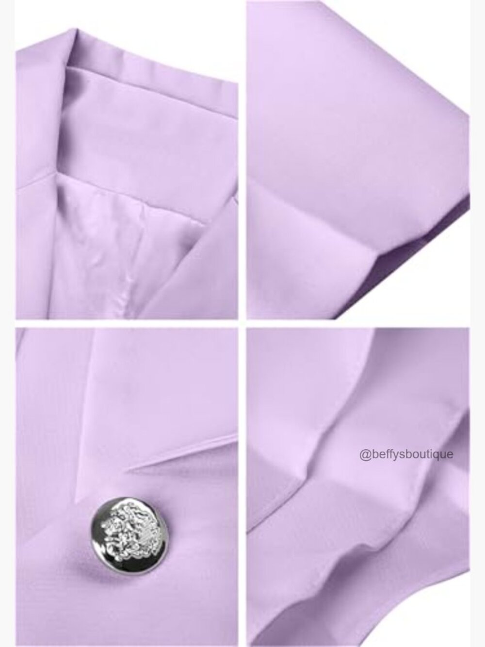 Button Down Open Front Blazer Long Sleeve Plus Size Office Suit Coat - Picture 5 of 5